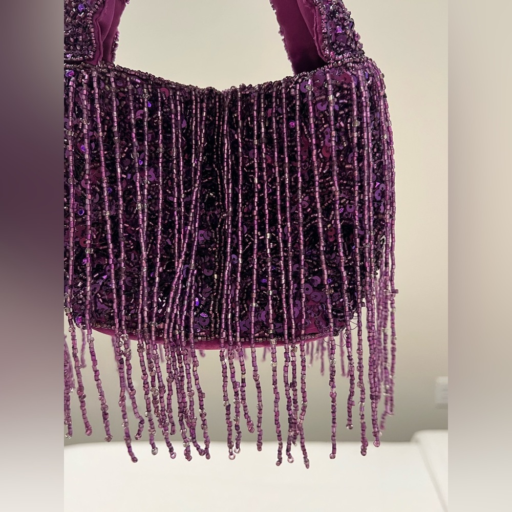 Zara purple sequin bag